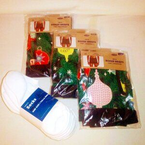 (6) Socks & (3) Colorful Boxer Brief Underwear Bundle: 4.5" Inseam.  Socks.  New